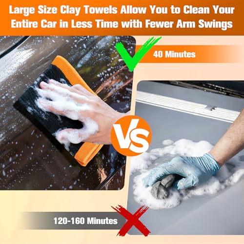 1 Pack Clay Towel 12 x 12 Inch, Clay Bar Towel for Detailing | Clay Decontamination Towel for Car Paint, Reusable Synthetic Clay Bar Towel for Smooth Washing - color: Purple