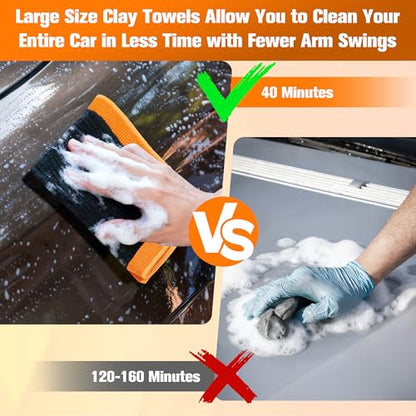 1 Pack Clay Towel 12 x 12 Inch, Clay Bar Towel for Detailing | Clay Decontamination Towel for Car Paint, Reusable Synthetic Clay Bar Towel for Smooth Washing - color: Purple