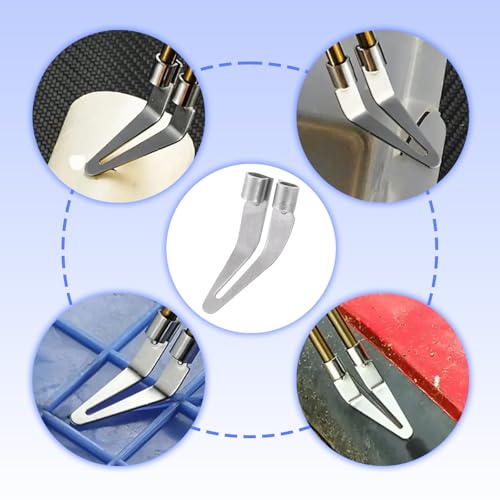 6 PCS Plastic Welding Tips and Scraper Set, 2-in-1 Smoothing Tip Heads for Plastic Welder Gun, Car Bumper Repair Kit, Dual Copper Tubes Hot Stapler Accessories