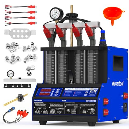 V308 Fuel Injector Cleaner Tester Machine Pulse Cleaning Gasoline Injectors | Heated Ultrasonic Cleaning,Tests Leakage,Uniformity,Atomization Tightness,Injection Volume, Fits Cars & Motorcycles - size: V308