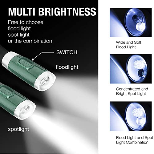 Rechargeable 4 LED Neck Reading Light, Book Lights for Reading in Bed, 3 Brightness Levels, Bendable Arms, Long Lasting. Perfect for Reading, Craft & Knitting (Army Green) - color: Army Green