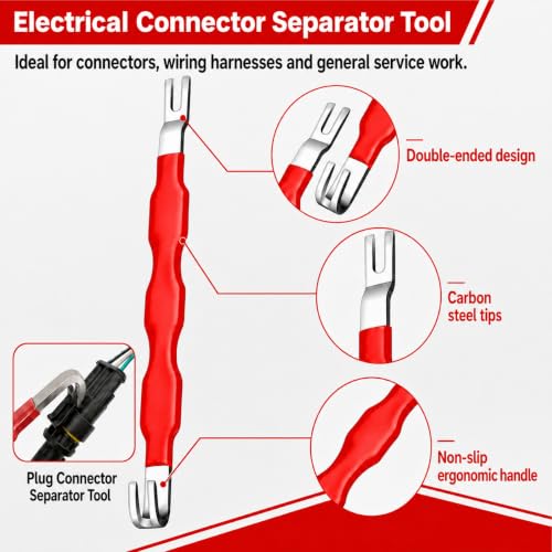 5-Piece Automotive Electrical Disconnect Pliers Kit, Electrical Connector & Terminal Removal Tool Set with Hose Clamp Pliers for Wire Harness, Sensor Plugs & Trim Clips with Storage Bag