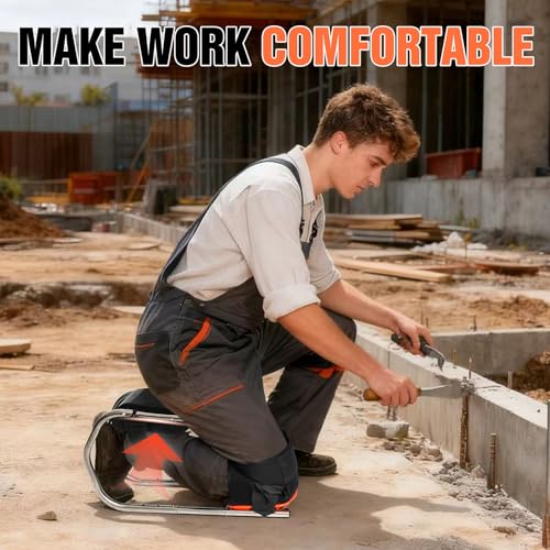 Knee Seat for Work, Kneeler Seat for Gardening Farm Work,Kneeling Pad with Detachable Seat, Ergonomic Kneeler & Kneeling Seat for Construction,Tiling Flooring, Cleaning, Knee and Ankle Support