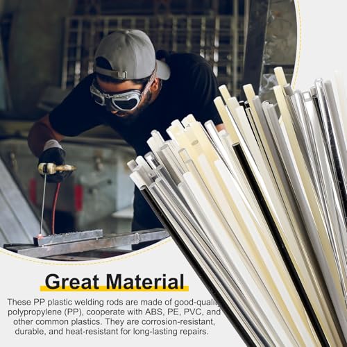 HARFINGTON 2set(10pcs) Plastic Welding Rods 8inch Round TPO Welding Strips Welder Rods for Car Bumper Kayak Daily Repair Plastic Welder Car Bumpers, Gray