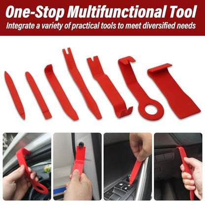 Wind Shear Portable Car Tool Kit, Multifunctional Stainless Steel Car Tools with J-Hook,17 PCS with Carrying Bag