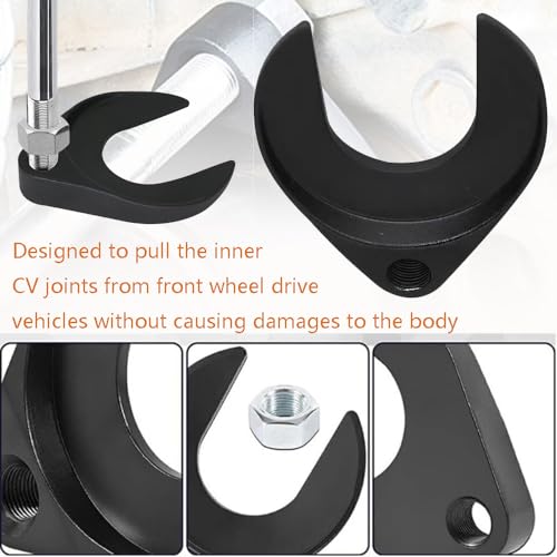 48mm Inner CV Axle Puller Removal Tool-CV Joint Fork Removing Adapter,for Most Vehicles,Fix Damaged CV Joints-Front Wheel Drive Axle Pulley Attachment, Fits Slide Hammers with 5/8-inch x 18 Threads