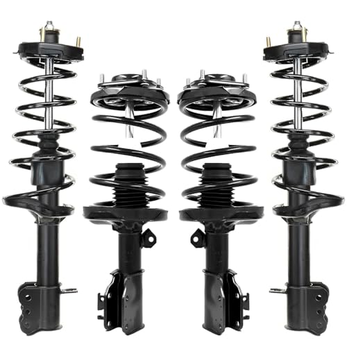 Detroit Axle - Front and Rear 4pc Struts for 2002-2003 Mazda Protege5, 4 | Struts & Coil Spring Replacement Suspension Kit - size: 4Q50065/ 4 Struts