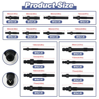 46PCS Engine Compression Testers, Petrol Diesel Cylinder Leak Down | Compression and Leakage Test Kit, Dual Gauge Engine Compression Tester Kit for HDi, TDCi, Pumpe Duse Engine