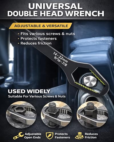 Universal Car Torx Wrench, Universal Self Adjusting Wrench, Double Ended Torx Wrench, Adjustable Double-Sided Wrench, 8-22mm Universal Wrench Receive for Home Car Repair (A+B+C(3pcs)) - color: A+b+c(3pcs)