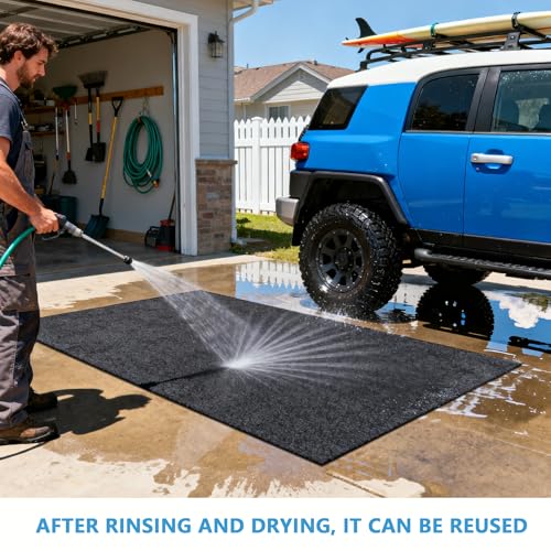 Oil Spill Mat，Garage Floor Mat，36" x 72" Premium Absorbent Oil Pad – Protect Garage Shop Floor Surface，Absorb Materials，Anti-Slip and Waterproof Backing，Car Repair Mat，Washable - size: 36" x 72"