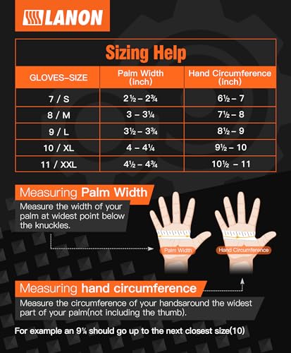 LANON 8mil Orange Disposable Nitrile Gloves, Mechanic, Heavy Duty, Food Safe, Latex Free, Powder Free, Fully-Diamond Textured, XL - size: X-Large (Pack of 100), style: 100 Pcs