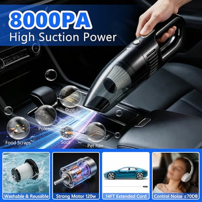 21PCS Car Detailing Kit Interior Cleaner - with Handheld Car Vacuum, Windshield Cleaning Tool, Detailing Brushes, Car Cleaning Supplies Kit for Women Men (Blue) - color: blue