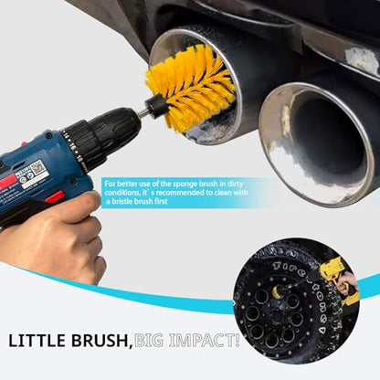 Hub Drill Bit Polishing Sponges, with Hand-Held Extension Bracket | 10pcs Metal Polishing Tool, Car Wheel Polishing Ball,Cone Polishing Pad,Suitable for Household Standard Hand Drill - style: ball & cone_10