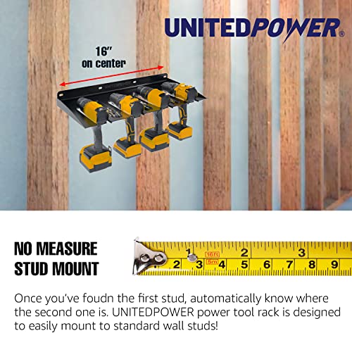 UNITEDPOWER Electric Drill Storage Rack, Holds 4 Drills, Wall Mounted Power Tool Organizer for Battery Powered Hand Tools, Workshop, Shed, Garage, Home (Drill Rack) - style: Drill Rack
