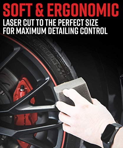 Adam's Tire & Trim Block Applicator - Trim Dressing & Tire Shine Applicator Foam Block for Car Detailing, Reusable & Customizable Durafoam Material - size: 1 Pack