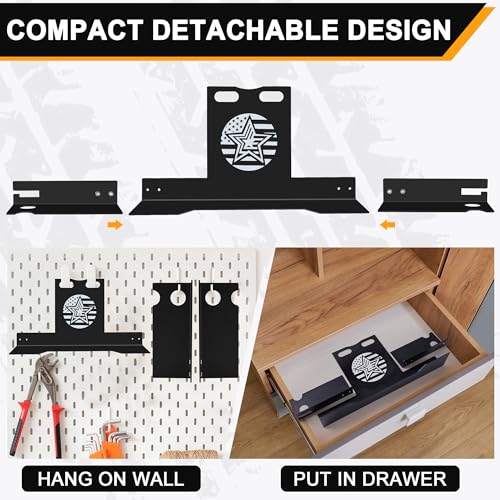 Wheel Alignment Tool with Imperial Tape Measure, Upgraded Automotive Alignment kit Without Removing Calipers, Heavy-Duty Stainless Steel Toe Alignment Plates for Most Cars, Trucks and SUVs
