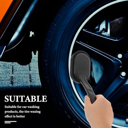 Car Waxing Brush Set with Replaceable Sponge Pads for Tire Polishing, 6pcs Tire Shine Application Kit for Car Detailing and Cleaning Tools