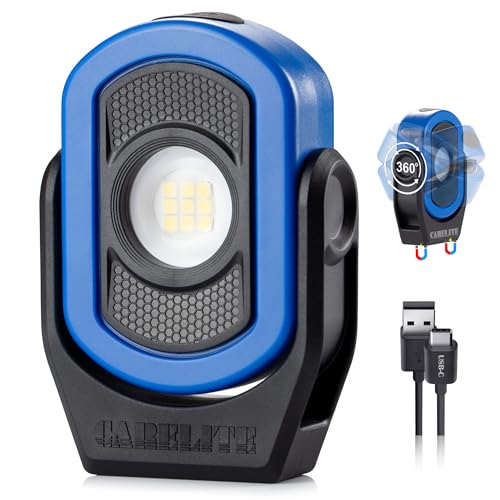 Magnetic Work Light – 780 Lumen Compact Pocket Light, Rechargeable 3000mAh, 360° Pivot, Durable & Portable for Mechanics & Jobsites (Blue) - color: Blue, size: 1 Pack-780lm