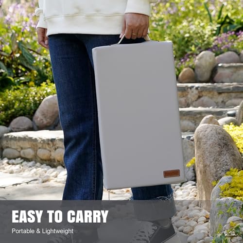 HappyPicnic Waterproof Garden Kneeling Pad - 2" Thick Soft Foam Kneeling Mat for Gardeners with Handle & Removable Cover, Knee Support for Bathing, Grey - color: Grey