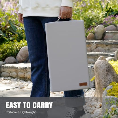 HappyPicnic Waterproof Garden Kneeling Pad - 2" Thick Soft Foam Kneeling Mat for Gardeners with Handle & Removable Cover, Knee Support for Bathing, Grey - color: Grey