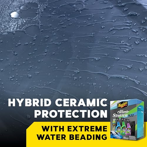 Meguiar’s Hybrid Ceramic Starter Kit - Premium Car Detailing Kit Includes Car Wash and Wax, Car Wax, Spray Detailer, and Tire Shine All with Advanced Hybrid Ceramic Chemistry for Amazing Protection - style: Ceramic Starter Kit