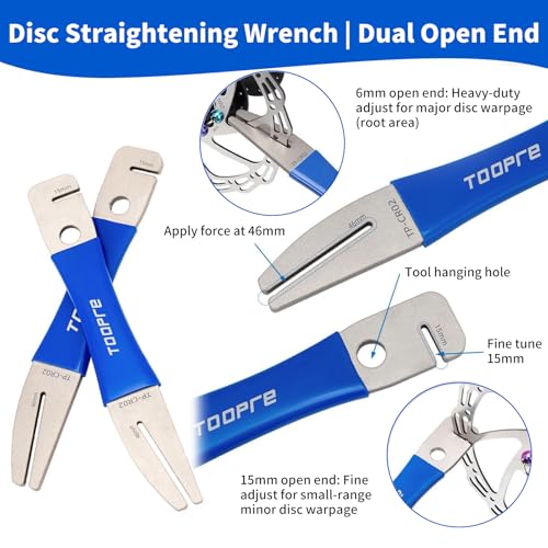 6-in-1 Bike Maintenance Kit, Hydraulic Piston Press Bicycle Disc Brake Repair Tool Set for Mountain Bikes & MTB - Includes Piston Press, Rotor Truing Fork, Disc Brake Gap Regulator
