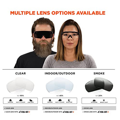 Ergodyne Unisex Skullerz Aegir Anti-scratch & Enhanced Anti-fog Safety Glasses - color: Clear Lens