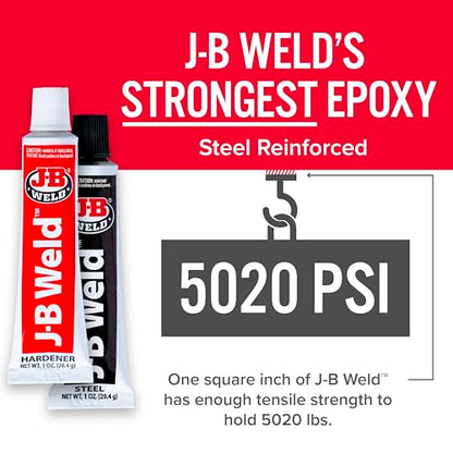 J-B Weld Original Epoxy, Steel Reinforced Epoxy, High Strength - 2 Pack, Dark Grey (8265S-2) - size: 2 oz - 2 pack