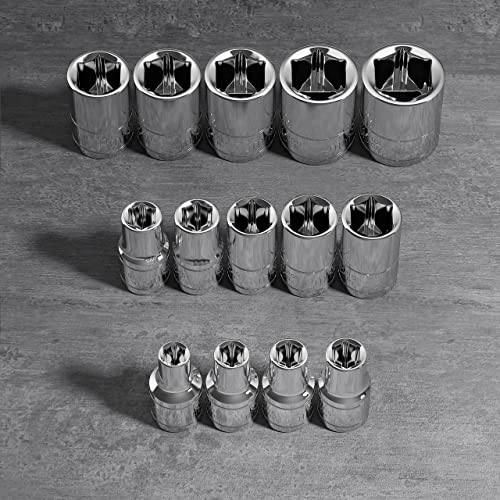 Olsa Tools Metric Shallow Socket Set - 1/4-Inch Drive, 14pc - 6-Point Chrome Sockets from 4mm–15mm and No Skipped Sizes - Mechanic Shallow Metric Socket Set - Professional Grade Sockets - Part: 1328 - color: Metric Shallow, size: 14pc, 1/4-Inch Drive