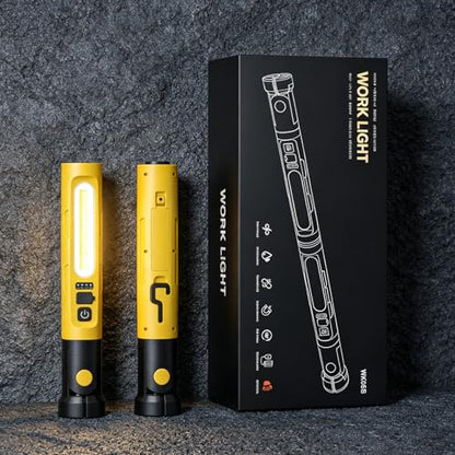 Magnetic LED Work Light 5200mAh Underhood Repair Split Portable Light | charge mobile phone,360° Rotatable , 5 Lighting Modes , Hook Design, 3000LM Work Light for Garage, Workshop, Car Inspection