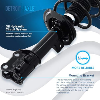 Detroit Axle - Front Steering Knuckles & Wheel Hub Bearings Struts with Coil Springs Replacement for 2011 Hyundai Sonata 2.4L - size: 4QU47825/ Big strut kit