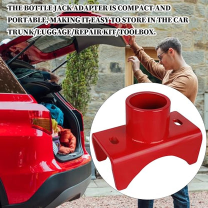 Bottle Jack Adapters, Axle Saddle for 2", 3", 4" Round & 2" Square Tube, Bottle Jack Extension for RV Trailer, Within 1.5" Lifting Platform, Garage, Farm & Ranch (Red) - color: Red