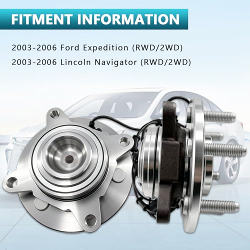 515042 Front Wheel Bearing Hub Assembly for 2003-2006 Ford Expedition | Hub for 03-06 Lincoln Navigator RWD 2WD Only, Eliminates Noise, Simple Installation, Direct Bolt-On, No Warning Lights - size: 515042