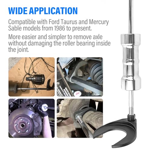 48mm Inner CV Axle Removal Tool with Nut - Front Wheel Drive Vehicles Axle Pulley Attachment For Slide Hammer with 5/8"-18 Threads - CV Joint Puller Fork Adapter Removing Tool Fix Damaged CV Joints - size: 48cm