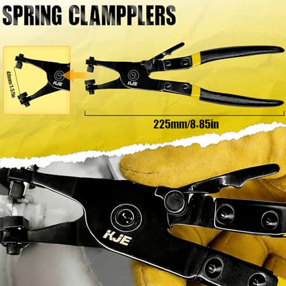 KJE 8PCS Fuel Line Pliers Set, Fuel Line Disconnect Tool Set with Fuel Filter Caliper, Hose Clamp Plier, Electrical Disconnect Tool Kit, Panel Clip Remover and Storage Bag