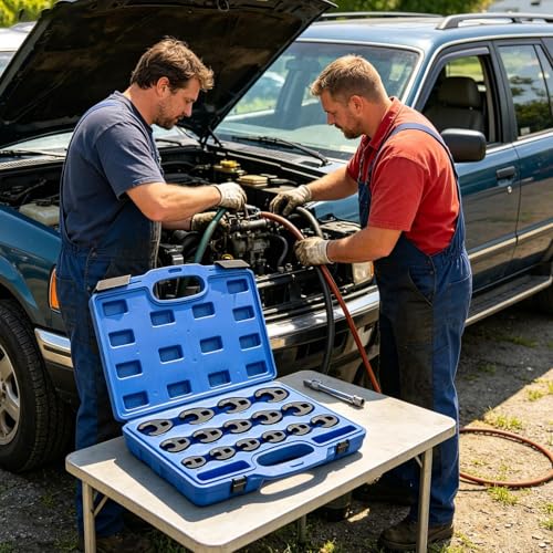 15 Piece Flare Nut Crowfoot Wrench Set for Vehicle Maintenances | Stainless Steel Construction Covers 8 To 24mm Flare Nuts Suitable Vehicle Garage Workshop And Industrial Applications Daily