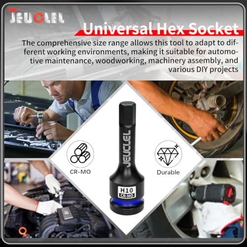 10mm Hex Impact Bit Socket, H10 1/2" Drive Allen Socket, Cr-Mo | 3-Inch, Lengthen Hex Screwdriver Adapter for Electric Ratchet Wrenches Fastening Screws, Socket Wrench, Head Drill - size: 1PC | H10 10MM