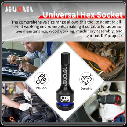 10mm Hex Impact Bit Socket, H10 1/2" Drive Allen Socket, Cr-Mo | 3-Inch, Lengthen Hex Screwdriver Adapter for Electric Ratchet Wrenches Fastening Screws, Socket Wrench, Head Drill - size: 1PC | H10 10MM