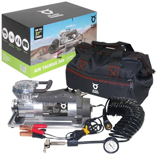 Portable Air Compressor - 12V Air Compressor / 24V 150 PSI for Car, Truck & 4x4, Dual Motor Heavy Duty Tire Inflator, Tire Inflator with Gauge, Long Air Hose - Air Compressor 369 - style: Air Compressor 369