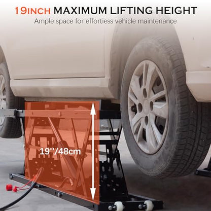 Portable Car Lift 7,000 LBS Capacity – 26.8" Max Lifting Height Heavy‑Duty Quick Jack with Mechanical Safety Locks, Adjustable Columns, Wheels & 120V Power Unit for Cars, SUVs, Trucks