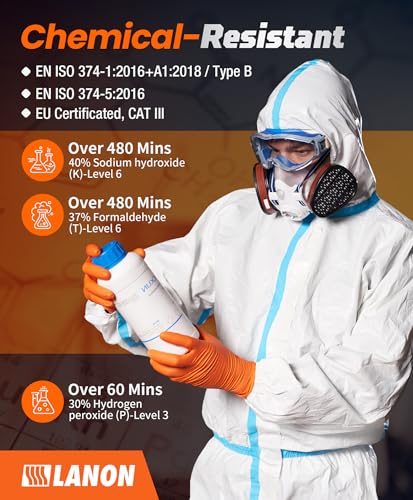 LANON 8mil Orange Disposable Nitrile Gloves, Mechanic, Heavy Duty, Food Safe, Latex Free, Powder Free, Fully-Diamond Textured, XL - size: X-Large (Pack of 100), style: 100 Pcs