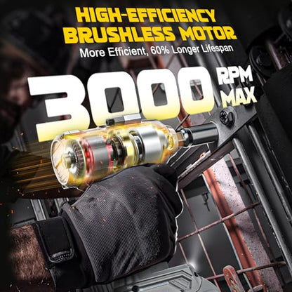 DIYtoolifz Cordless Impact Wrench 3/8” Compatible with Dewalt 20v Battery: 600 Ft-lbs High Torque Impact Driver, 3100RPM Brushless Electric Impact Gun with 4-Mode Speed, LED Light(Bare Tool) - size: 600ft-lbs, style: Compatible with Dewalt 20v Battery (Ba