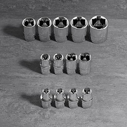 Olsa Tools SAE Shallow Socket Set - 1/4-Inch Drive, 13pc - 6-Point Chrome Sockets 1/8" to 5/8" and No Skipped Sizes - Mechanic Shallow SAE Socket Set - Professional Grade Short Sockets - Part: 1330 - color: Sae Shallow, size: 13pc, 1/4-Inch Drive