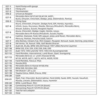 28PC Radiator Coolant Pressure Tester Kit, Cooling System Pressure Leak Tester, Coolant Vacuum Refill Tool
