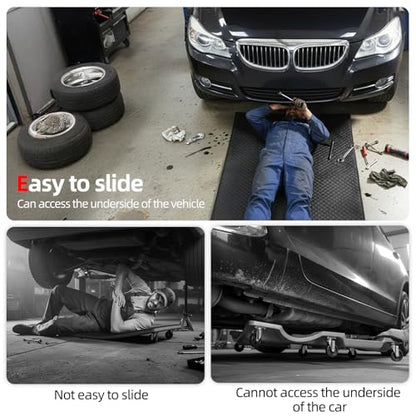AggAuto Rolling Creeper Mat 60''x28 Foldable Mechanic Mat Under Car Roller | Mechanic Creeper Mat, Oil Resistant Surface, Smooth Sliding, Portable Design, Garage & Roadside Repairs - size: 60" x 28"