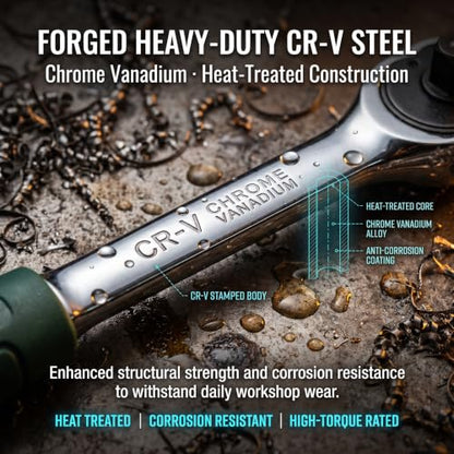 72-Tooth Drive Ratchet Wrench for Socket Set, Reversible Chrome Vanadium Steel Socket Wrench for Auto Repair, Quick-Release Ergonomic Hand Tool(12.7mm) - color: 12.7mm