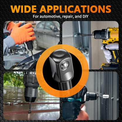 Mellbree 1/2 Impact Socket Adapter, 4 Pack 1/4 to 1/2 Inch Drill Socket Adapter for Impact Driver/Wrench, Automotive DIY, Extension Socket Bits, Handle Nut Driver and Drills - size: 1/4 to 1/2in
