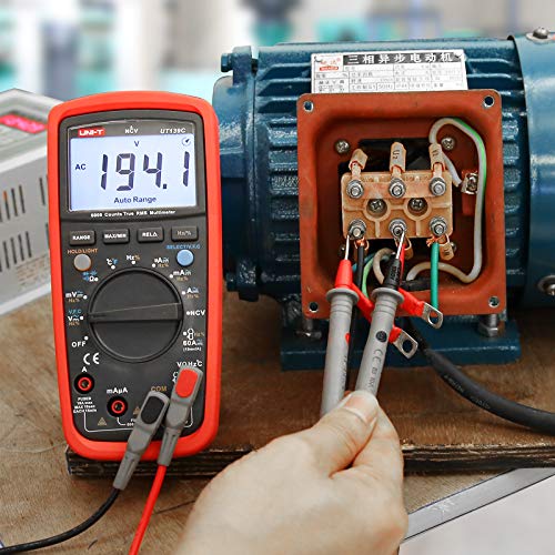 UNI-T Digital Multimeter Tester UT139C, Voltage Meter Tester Capacitance Meter Frequency TRMS 6000 Counts Auto/Manual Ranging - size: UT139C