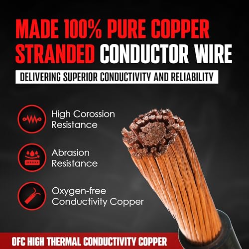 KRIEGER Jumper Cables 100% Pure Copper, 30 Feet, 2 Gauge, 1000 Amp Custom-Made Alligator Clamps, Booster Battery Cables w/Permanent Installation Kit & Quick Connect Plugs - Carrying Bag Included - size: 30-Feet (2-Gauge)