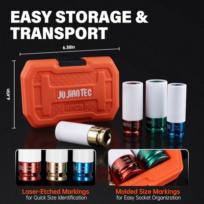 4-Piece Impact Lug Nut Socket Set, 1/2" Drive, Metric - style: 17 19 21 22MM